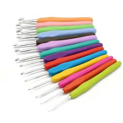 Crochet Hook Set, Ergonomic Soft Grip Colored Handle & Aluminum Crochet Hooks, Suitable For Arthritis And Beginner