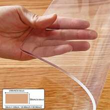 Mantel de mesa transparente de PVC, resistente al agua, a los arañazos, al aceite y al calor, película protectora para la superficie de la mesa, apta para mantel de mesa de comedor de hogar u hotel, mantel de mesa de té, 1 pieza - Transparente 1,0mm - Ver 16