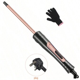9mm Round Curling Iron Without Clip, Suitable For Men To Create Corn Curls, 2 Heat Settings - Simple And Easy To Operate