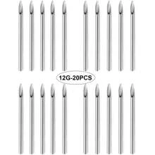 穿刺针 12G 13G 14G 16G 18G 20G 不锈钢穿刺针适用于鼻中隔环腹软骨耳屏耳轮耳甲舌唇眉环穿刺首饰 - 銀色 - 查看 26