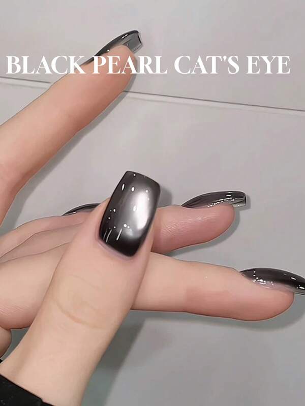 MIANEL 10ML/piezas Nuevo esmalte de uñas en gel estilo ojo de gato con perla negra para verano, esmalte de uñas puro y elegante negro, blanco oscuro, especial para salón, uñas blancas de verano, uñas negras, uñas rosas, uñas lindas, decoración de uñas, suministros de uñas