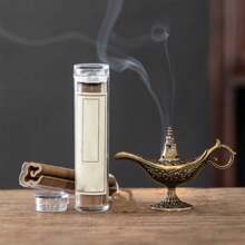 1pc Lamp Shaped Incense Burner, Vintage Desktop Aromatic Decoration, Incense Holder, Two Sizes (Mini And Large), Wishing Burner, Metal Incense Furnace, Home Decor, Aromatherapy, Joss Stick Tower, Aloeswood Container, Tea Ceremony, Gift, Traditional Cultural Gift Festival Decoration Rama Gifts Birthday Graduation - Bronze - View 7