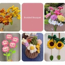 4 件，材质：60% 棉，40% 腈纶，重量：42 克/捆，加捻精梳棉纱，DIY 手工编织毛衣、钩针编织、毛绒玩具、围巾等手工艺品 - 彩色 - 查看 9