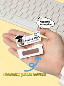 Back To School 1 Personalized Badge - Do Photo And Name Badge - Magnetic Badge - Nurse Student Badge - Custom ID Holder - Cute Badge - Teacher Gift - Nurse Gift - Doctor Gift - Student Gift - Lover Gift - Mother's Day - Father's Day - Graduation Cap-Birthday Or Anniversary Souvenir-My Name. - My Profession - Couples Gift - Best Gift For Mom, Dad, Wife, Husband, Girlfriend, Boyfriend- Graduation Brooch. - Graduation Gift