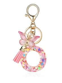 1pc Monograma Letra Inicial Chaveiro Bonito Borboleta Chaveiro Anel Para Carteira Bolsa Fone De Ouvido Estojo Presente Chaveiro Acessórios Pequenos Presentes Y2K