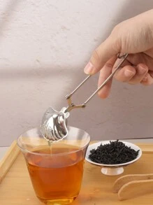 1個 ハート、ペンタグラム、貝殻、三日月型ハンドル付ステンレススチールティーストレーナー ティーインフューザー、ステンレススチールティーポットインフューザー、ハート型ティーストレーナー、貝殻型ティーストレーナー、ラマダン・カリーム要素、フラット/ライン ハンドル オプション、バレンタインデー、ラマダン、イースター、母の日、父の日、結婚式の季節、クリスマス、新学期に適しています - シルバー - チェックする 6