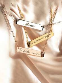 1pc Custom Text Personalized Bar Necklace Personalized Name Jewelry For Women Gold Birthday Name Necklace Anniversary Host Gift Valentine Gift For Girlfriend Valentines