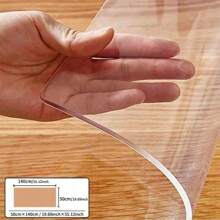 1 pièce de nappe transparente en PVC de 1,0 mm d'épaisseur, imperméable, résistante à la chaleur, film de protection pour surface de table, convient pour les maisons, les hôtels, les cuisines, les tables à thé, les nappes de maison
