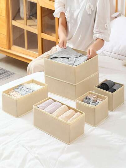 1/3/6 件无纺布抽屉收纳盒，可折叠收纳盒，适用于内衣、胸罩、袜子、衣柜男孩情人节心形女士情人节，女士情人节礼物生日男朋友女朋友