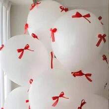 53 个/30 个大号透明 Bobo 氦气球，配红色缎带蝴蝶结装饰，适合情人节、周年纪念、生日、新娘送礼会、派对