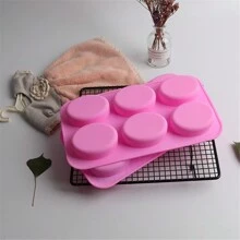 Six Hole Oval Silicone Mold, Six Hole Rectangular Silicone Mold, Handmade Soap Mold, Thickened Material, Easy Demolding, High Temperature Resistant Handmade Creation Mold, Suitable For Handmade Soap, Candles, Gypsum, Dropper And Other Handmade Crafts - Pink - View 8
