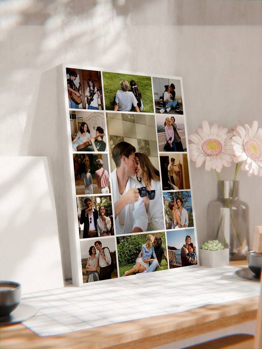 1pc Customized Photo Canvas Print, Personalized Framed Wall Art For Bedroom And Living Room, Custom Wedding Family Pet Couple Photo Print, Gallery Wrapped Decor, Anniversary Gift - Photos-1 - View 1