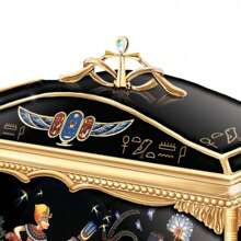 The Bradford Exchange King Tutankhamun Antiquity Music Box With Egyptian Hieroglyphics And 22-Carat Gold Accents Plays "Clair De Lune" - default - View 2