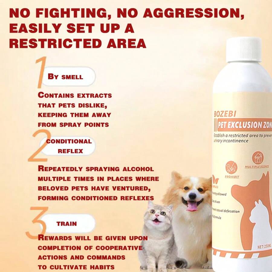 Cat repellent spray to deter cats from accessing prohibited areas