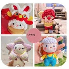 4 件，材质：60% 棉，40% 腈纶，重量：42 克/捆，加捻精梳棉纱，DIY 手工编织毛衣、钩针编织、毛绒玩具、围巾等手工艺品 - 彩色 - 查看 8