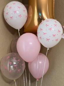 31 piezas/10 piezas Globos de látex rosas de 12 pulgadas con lazos, adecuados para decoración de fondo de fiesta de cumpleaños, decoración de boda, decoración de fiesta de propuesta, decoración del hogar para el Día de la Madre, fotografía al aire libre, decoración de fiesta de San Valentín, accesorios fotográficos, decoración de escenarios