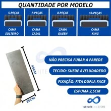 Dubai Modular Headboard Kit For Rectangular Upholstered Box Bed With 20x45 Cm Plate - 淺灰色 - 查看 5