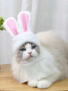 1/2pcs Bunny Ears For Cat And Puppy, Plush Bunny Hat With Ears For Cat And Puppy, Cute Easter Party Role Play Costume Pet Headdress Accessories