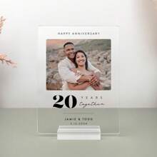 定制亚克力个性化周年纪念牌匾，情侣周年纪念礼物，送给他、丈夫、妻子、未婚夫、男朋友的周年纪念礼物 - 彩色 - 查看 8