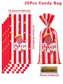 100pcs Popcorn Box Gift Bags With Twist Ties, Popcorn Themed Birthday Party Gift Packaging Supplies, Popcorn Gift Packaging, Party Favors, Birthday Gifts, Party Gifts, Back To School Gifts, Valentine''s Day Gifts - Popcorn Box - View 7