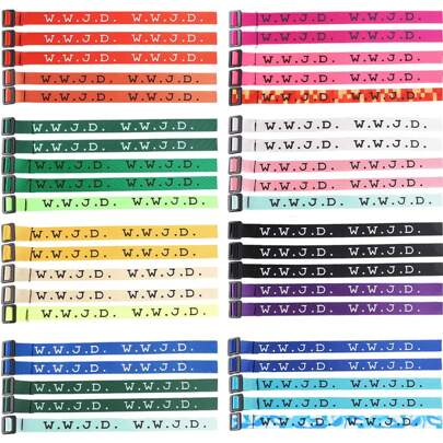 40 Pcs WWJD Braided Wristbands, What Would Jesus Do Woven Bracelet, Religious Christian Fundraising Accessories