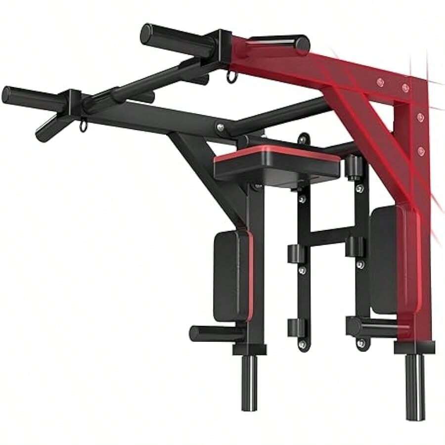Wall Mounted Multifunctional Pull-Up And Dip Station 2 In 1 Bar Load ...