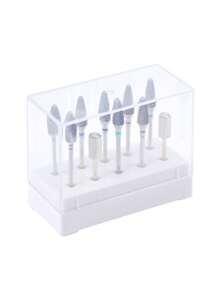 7/10/48/100 Holes Nail Drill Bit Storage Box, White & Rose Red Empty Box, Nail Drill Display Rack, Nail Art Accessories & Tools