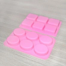 Six Hole Oval Silicone Mold, Six Hole Rectangular Silicone Mold, Handmade Soap Mold, Thickened Material, Easy Demolding, High Temperature Resistant Handmade Creation Mold, Suitable For Handmade Soap, Candles, Gypsum, Dropper And Other Handmade Crafts - Pink - View 9