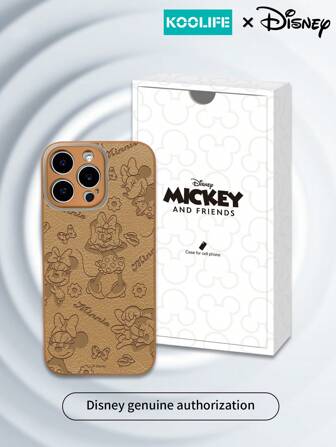 Disney Koolife 迪士尼鼠标柔软 TPU 皮革手机壳，防摔，兼容 iPhone 16/16 Pro/16 Plus/16 Pro Max/15 Pro Max/15 Pro/15 Plus/14 Pro Max/13 Pro Max/13 Pro/12 Pro Max/11/XS/X