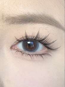 100 件/包自粘式九尾自然假睫毛，适合初学者的兔毛分段设计，看起来自然，眼睛拉长，体积大，睫毛簇，睫毛簇，单根睫毛，睫毛，假睫毛