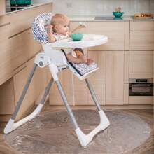 ICOPUCA 婴儿高脚椅底垫，塑料游戏垫，圆形防水高脚椅地板保护垫，防溅垫，用于玩耍和喂食的多用途游戏垫，透明，直径 50 英寸 - 無色 - 查看 1