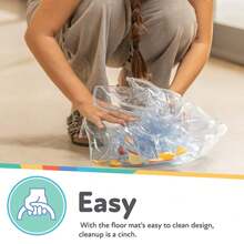 ICOPUCA 婴儿高脚椅底垫，塑料游戏垫，圆形防水高脚椅地板保护垫，防溅垫，用于玩耍和喂食的多用途游戏垫，透明，直径 50 英寸 - 無色 - 查看 5