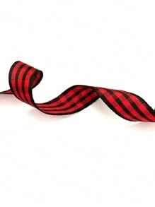 1 pieza 10 yardas de cinta de poliéster a cuadros, para manualidades florales, lazos, decoración de regalos, pasteles y San Valentín - Multicolor - Ver 16