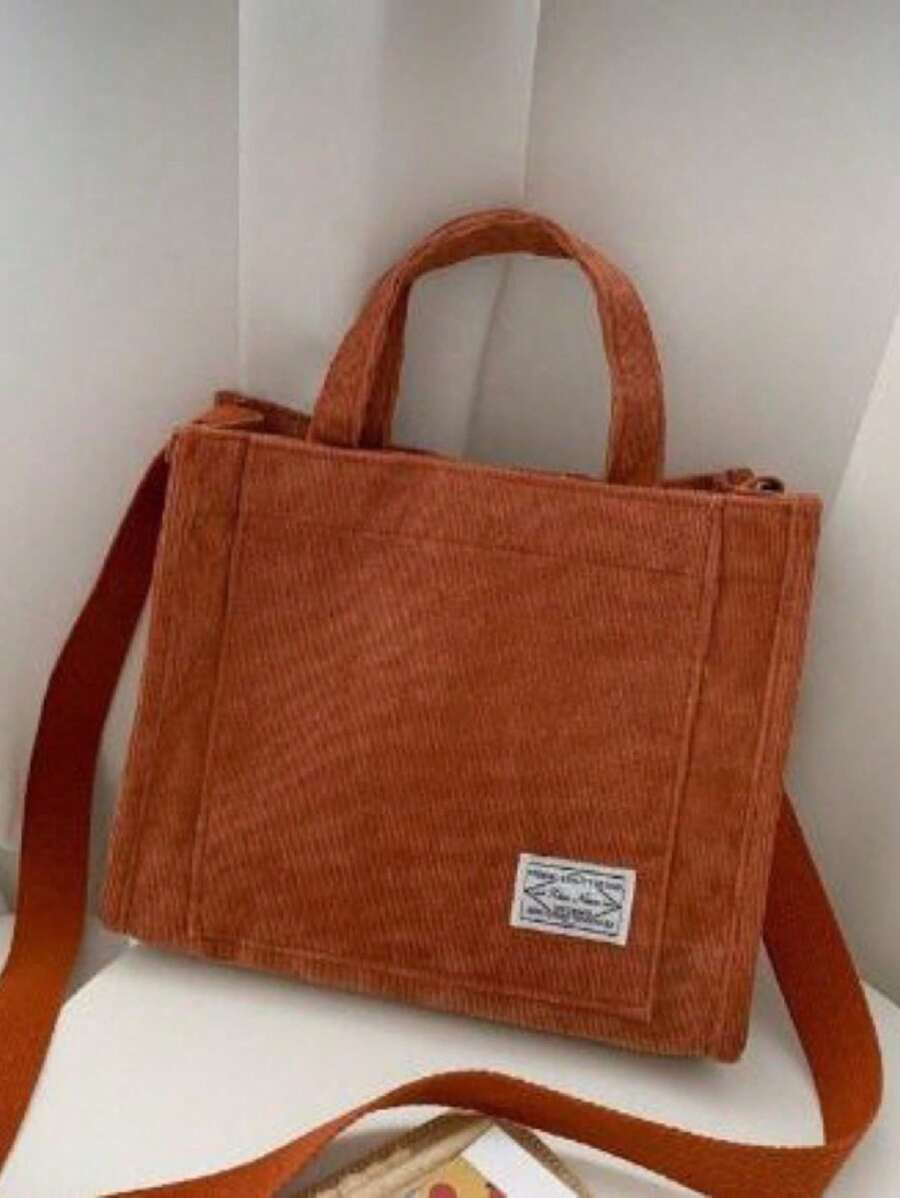 Women's Square Velvet Crossbody Bag [6004] - Mocha Brown - View 1