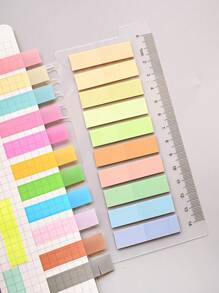 200 Sheets Of 1 PET Semi-Transparent Plastic Sticky Note Student Textbook Sticker Office Supplies Classification Sticker - Multicolor - View 1