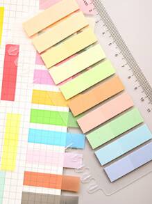 200 Sheets Of 1 PET Semi-Transparent Plastic Sticky Note Student Textbook Sticker Office Supplies Classification Sticker - Multicolor - View 6