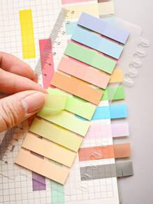 200 Sheets Of 1 PET Semi-Transparent Plastic Sticky Note Student Textbook Sticker Office Supplies Classification Sticker - Multicolor - View 3