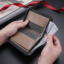 1 pieza Cartera corta vintage con múltiples ranuras y funciones para hombre, adecuada para adolescentes, uso casual, al aire libre, deportivo, viajes, regalos de graduación, accesorios de cumpleaños