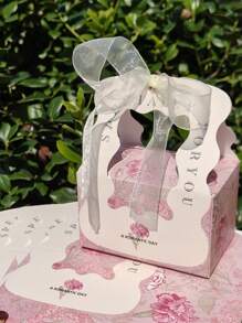 4 piezas/8 piezas Caja de dulces para el Día de San Valentín, Caja de regalo de chocolates, Caja de regalo sencilla y fresca para bodas y compromisos - Papel - Ver 3