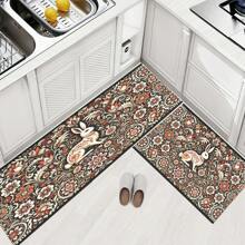 1 件复活节兔子印花浴室垫 - 超柔软超细纤维，防滑快干，适用于厨房和浴室 - 彩色 - 查看 9