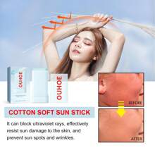 OUHOE 柔软防晒棒，SPF50+/PA++++，20g/0.71oz，质地轻盈，不油腻，吸收迅速，注入姜黄和蜂蜡，适合所有肤质，旅行装，适用于面部和身体 - 彩色 - 查看 7