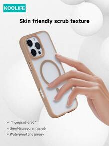 1 pièce Étui de couleur texturé à sangles magnétiques latérales KooLife, boutons de vaporisation d'huile séparés, objectif de caméra surélevé, PC+TPU mat de 2,0 mm au dos, aimant puissant, compatible avec iPhone 16/16Pro/16Plus/16ProMax/15ProMax/15Pro/15Plus/14ProMax/13ProMax/13Pro/12ProMax/11