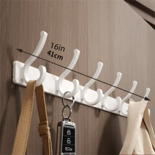 1pc Heavy Duty Aluminum Alloy Wall Mounted Clothes Hooks, No Drilling Needed, Suitable For Entryway, Closet, Kitchen, Bathroom Storage