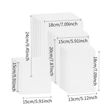 8 pezzi di piccoli pannelli per tele da dipinto (13 x 18 cm, 15 x 15 cm, 15 x 20 cm, 18 x 24 cm), tele quadrate per pittura, tavolette bianche piatte per acrilici e oli