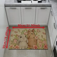 1 件复活节兔子印花浴室垫 - 超柔软超细纤维，防滑快干，适用于厨房和浴室 - 彩色 - 查看 4