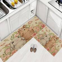 1 件复活节兔子印花浴室垫 - 超柔软超细纤维，防滑快干，适用于厨房和浴室 - 彩色 - 查看 5