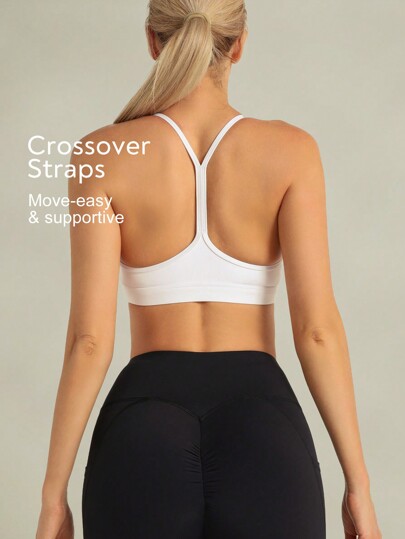 Tender Angel Women Sports BH Removable Padded One Shoulder Minimalist Cami Racerback Activewear view 4