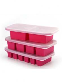 Large Silicone Ice Cube Tray With Lid, Freezer Mold, Food Storage Box, Refrigerator Container, Summer Ice Trays /Bins, Suitable For Cup, Summer Ice Bin & Tray, Kitchen Accessories,Ice Cream Storage Solutions