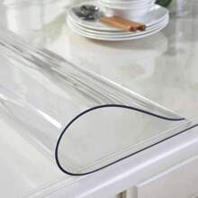 1 pièce de nappe transparente en PVC de 1,0 mm d'épaisseur, imperméable, résistante à la chaleur, film de protection pour surface de table, convient pour les maisons, les hôtels, les cuisines, les tables à thé, les nappes de maison