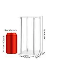 1pc Square Acrylic Flower Stand, Clear Column Vase Stand - Geometric Centerpiece For Wedding, Tabletop Flower Stand, Home Gathering, Wedding Party Decor, Wedding Stage Decoration For Silk Flower Art, Home Decor Flower Stand